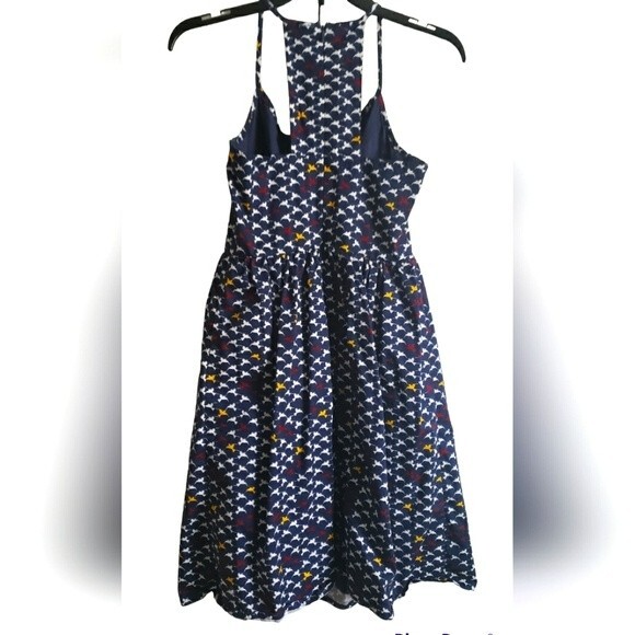 Modcloth Liza Luxe Bird Print Sundress Women's Size XS Halter Spaghetti Straps - Picture 2 of 5